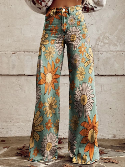 Samira® | Pantalón Palazzo Floral de Verano