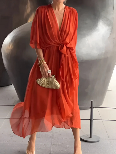 Ariana® | Vestido Midi Envoltura Atemporal