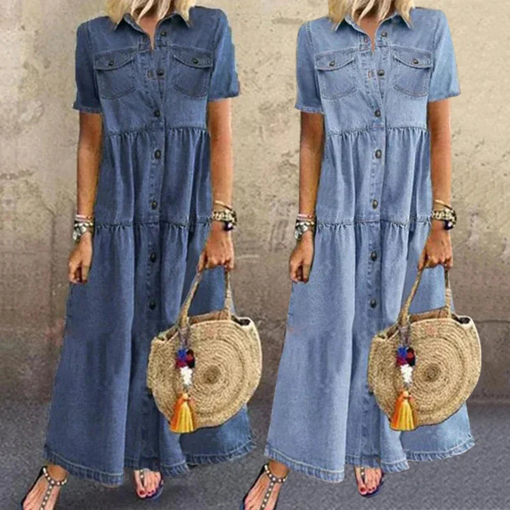 Delfina® | Vestido de Denim Suave
