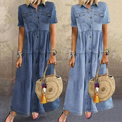 Delfina® | Vestido de Denim Suave