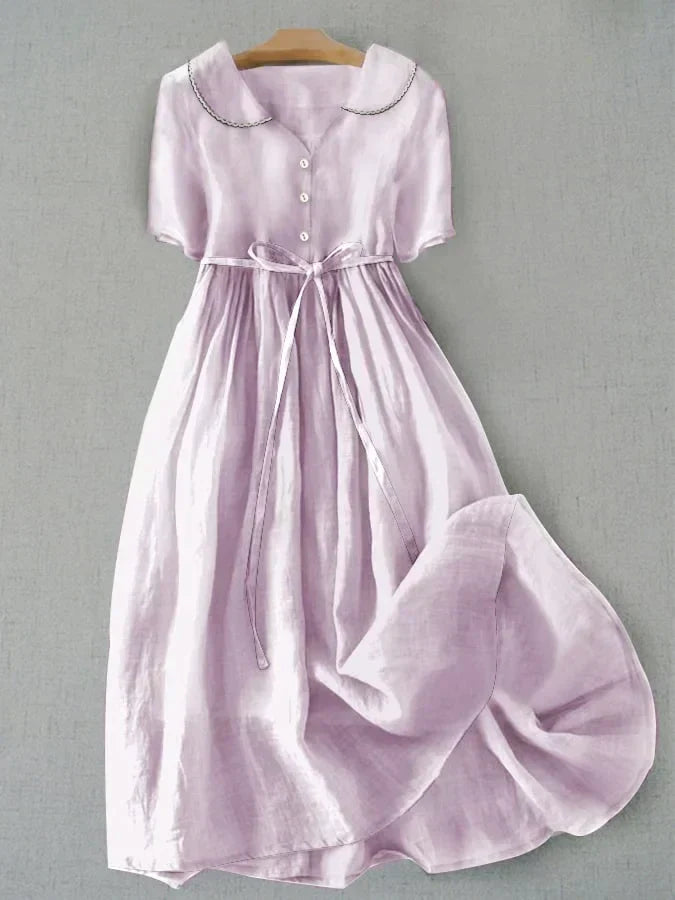 Ariel® | Elegante vestido midi de algodón y lino