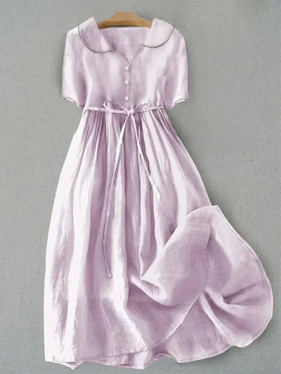 Ariel® | Elegante vestido midi de algodón y lino