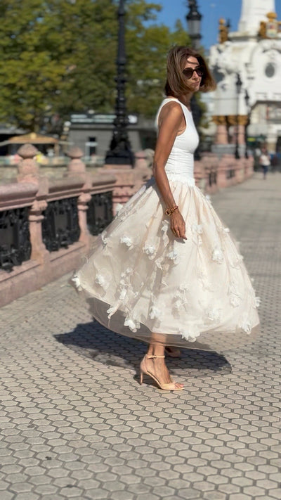 Lorena® | Falda Midi Blanca