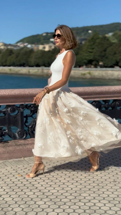 Lorena® | Falda Midi Blanca